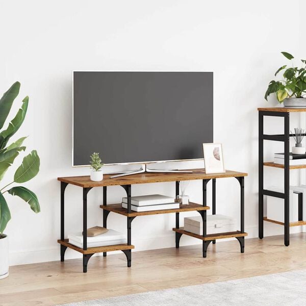 vidaXL TV-kast Oud Hout 102 x 35 x 45,5 cm Gemonteerd hout en ijzer