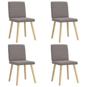 vidaXL Eetkamerstoelen 4 st draaibaar stof taupe
