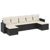 vidaXL 7-delige Loungeset met kussens poly rattan zwart