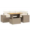 vidaXL 5-delige Loungeset met kussens poly rattan beige