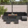 vidaXL Tuin Sofa Set met kussen met opslag 10 pcs Zwart Poly Rattan