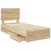 vidaXL Bedframe met lade Sonoma Eiken 90 x 200 cm Ingenieurshout