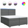 vidaXL Boxspring met matras stof donkergrijs 200x200 cm