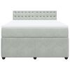 vidaXL Boxspring met matras fluweel lichtgrijs 140x200 cm