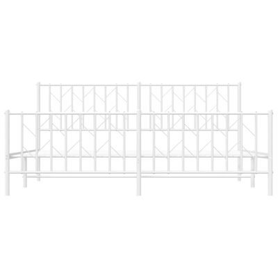 vidaXL Bedframe met hoofd- en voeteneinde metaal wit 183x213 cm