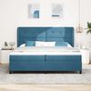 vidaXL Boxspringbed met matras Donkerblauw 200 x 200 cm Polyester