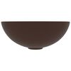 vidaXL Wastafel rond keramiek donkerbruin