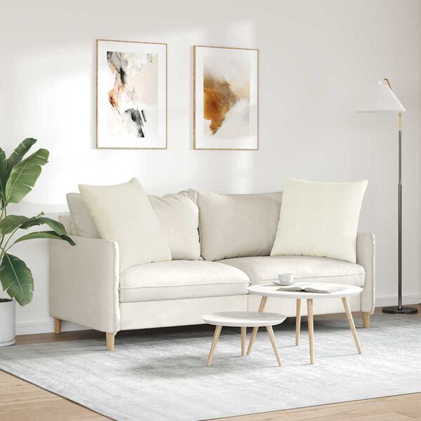 vidaXL Sofa Kussens 2 stuks Cr&egrave;me 60 x 60 cm Cordstof