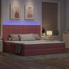 vidaXL Opbergbed met LED met matras Roze 200 x 200 cm Fluweel