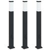 vidaXL Bolderverlichting met stopcontact 3 stuks 80 cm Zwart IP44