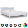 vidaXL Bedframe met LED kunstleer wit 180x200 cm