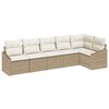 vidaXL Tuinbankenset 6 st Beige en Wit poly rattan