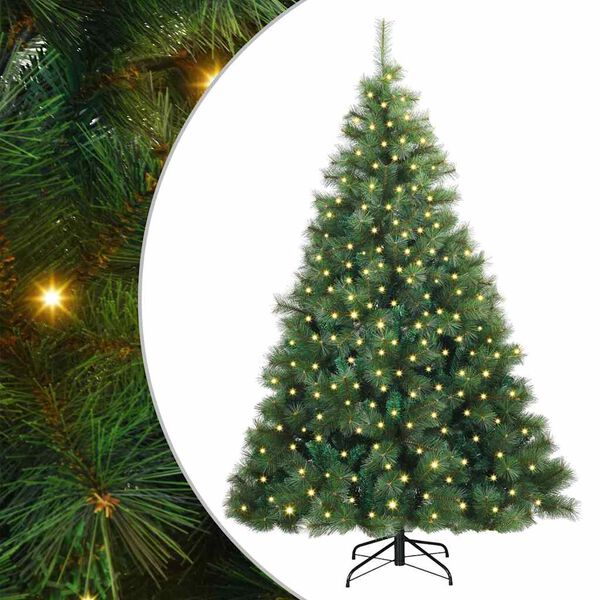 vidaXL Kunstkerstboom met 300 LED met standaard Groen 180 cm PE en PVC