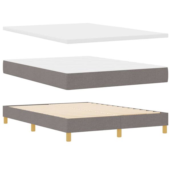 vidaXL Boxspringbed met matras Taupe 200 x 140 cm Polyester