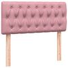 vidaXL Boxspring met matras fluweel roze 90x220 cm