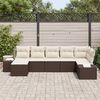 vidaXL Tuin Sofa Set met kussen met opslag 7 pcs Bruin Poly riet