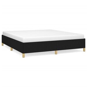 vidaXL Bedframe zonder matras stof zwart 160x200 cm