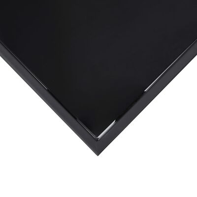 vidaXL Tuinbartafel 60x60x110 cm gehard glas zwart