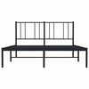 vidaXL Bedframe met hoofdbord metaal zwart 140x200 cm