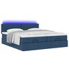 vidaXL Ottoman bed met matrassen en LED's 160x200cm stof blauw