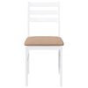 vidaXL Eetkamerstoelen met kussens 2 st massief hout rubber wit