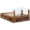 vidaXL Bedframe met hoofdeinde Oudhout 135 x 190 cm Massief grenenhout