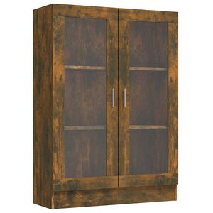 vidaXL Vitrinekast 82,5x30,5x115 cm bewerkt hout gerookt eikenkleurig