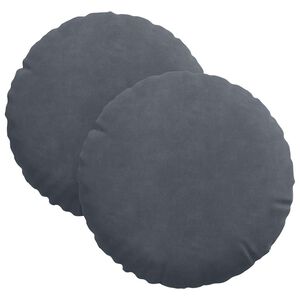 vidaXL Zitkussens 2 st Fluweel Donkergrijs &Oslash;30 x 13 cm