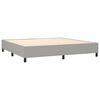 vidaXL Boxspring met matras stof lichtgrijs 200x200 cm