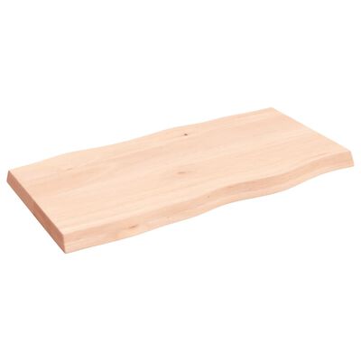 vidaXL Tafelblad natuurlijke rand 100x50x(2-4) cm massief eikenhout