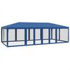 vidaXL Partytent met 12 mesh zijwanden 8x4 m HDPE blauw