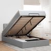 vidaXL Ottoman bed met matras en LED's 120x190 cm stof lichtgrijs