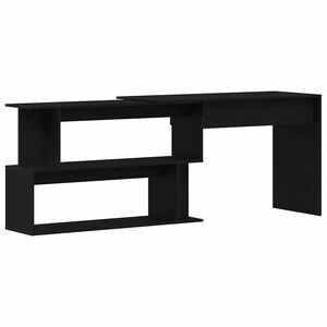 vidaXL Bureau Zwart Eiken Bewerkt hout 200 x 50 x 76 cm