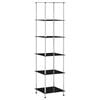 vidaXL Kastje 6-laags 40x40x160 cm gehard glas zwart