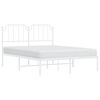 vidaXL Bedframe met hoofdbord metaal wit 140x190 cm
