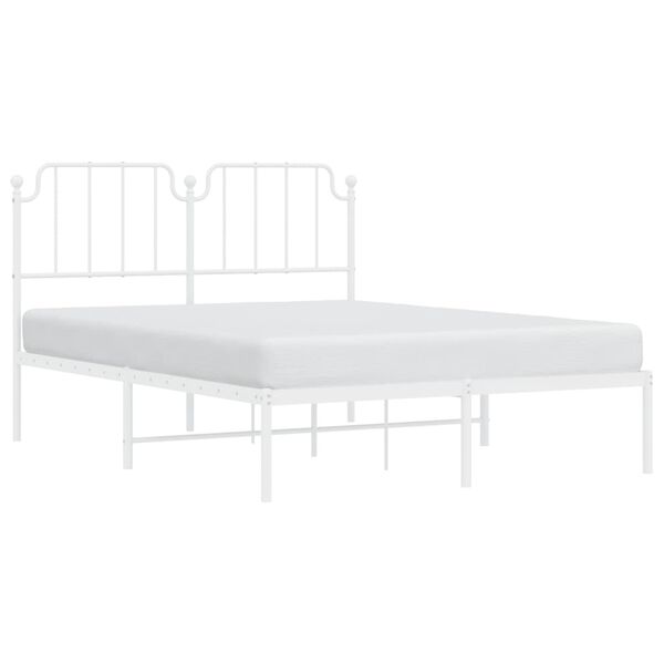 vidaXL Bedframe met hoofdbord metaal wit 140x190 cm