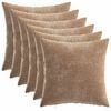 vidaXL Kussensloop 6 st HEERLEN Bruin 30 x 30 cm Chenille Stof