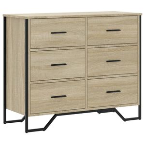 vidaXL Ladekast 91x35,5x74,5 cm bewerkt hout sonoma eikenkleurig