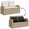 vidaXL Tuin Sofa Set met kussen met kussen 5 pcs Beige Poly Rattan