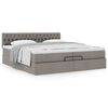 vidaXL Ottoman bed met matras 200x200 cm stof taupe