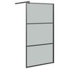 vidaXL Inloopdouchewand 100x195 cm donker ESG-glas zwart