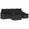 vidaXL Tuin Sofa Set 6 st Zwart poly rattan