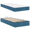 vidaXL Bedframe met matras met matras 2 pcs Blauw Fluweel