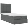 vidaXL Ottoman bed met matras 100x200cm stof donkergrijs