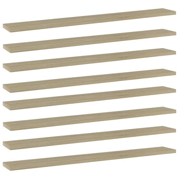 vidaXL Wandschappen 8 st 80x10x1,5 cm spaanplaat sonoma eikenkleurig