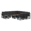 vidaXL Tuinbankenset 13 st Zwart en Donkergrijs poly rattan