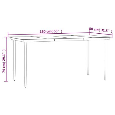 vidaXL 5-delige Tuinset met kussens poly rattan zwart