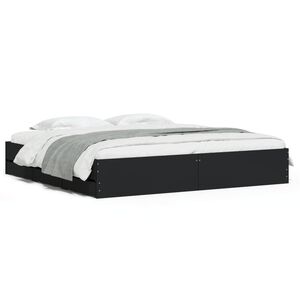 vidaXL Bedframe met lades bewerkt hout zwart 200x200 cm