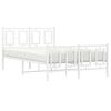 vidaXL Bedframe met hoofd- en voeteneinde metaal wit 120 x 190 cm
