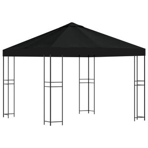 vidaXL Prieel 3 x 3 m Zwart Polyester en staal 190 gsm